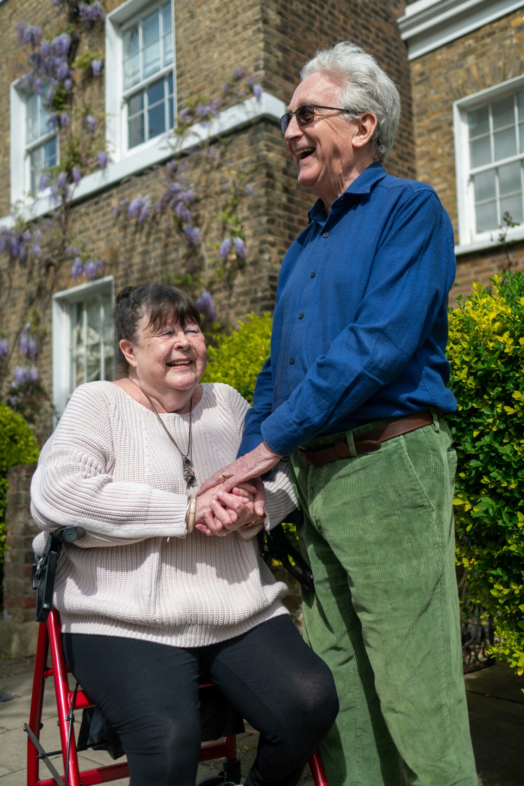 Older adults enjoying companionship outdoors